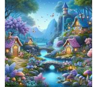 Puzzles 300 Pieces for Adults,13.8x13.8 Inch Jigsaw puzzles for adults Challenging Educational Games Home Decoration Puzzle Theme:Grove Cartoon Countryside