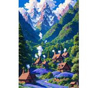 Puzzles 300 Pieces for Adults,15x10.2 inch Jigsaw puzzles for adults Challenging Educational Games Home Decoration Puzzle Theme: Mountain Scenery Village