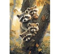 Puzzles 300 Pieces for Adults,15x10.2 inch Jigsaw puzzles for adults Challenging Educational Games Home Decoration Puzzle Theme: Grove Raccoons