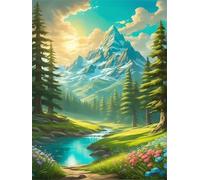 Puzzles 300 Pieces for Adults,15x10.2 inch Jigsaw puzzles for adults Challenging Educational Games Home Decoration Puzzle Theme: Green Grove Mountain