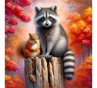 Puzzles 300 pieces for Adults jigsaw puzzles for adults 300 Piece Educational Challenge Puzzle for adults,Educational Games Decoration puzzle Autumn Squirrels Raccoons