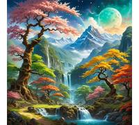 Puzzles 300 pieces for Adults jigsaw puzzles for adults 300 Piece Educational Challenge Puzzle for adults,Educational Games Decoration puzzle Mountain Waterfall Trees