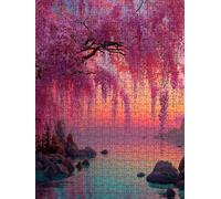 Puzzles 3000 Pieces for Adults, Peach Tree Sunset Wooden Jigsaw BLQSBGA0449
