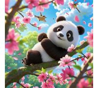 Puzzles 35 Pieces for Adults,4.7x4.7 Inch Jigsaw puzzles for adults Challenging Educational Games Home Decoration Puzzle Theme:Flower Tree Panda