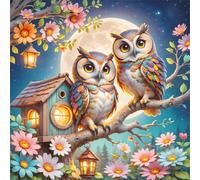 Puzzles 35 pieces for Adults jigsaw puzzles for adults 35 Piece Educational Challenge Puzzle for adults,Educational Games Decoration puzzle Moon Owls Flowers