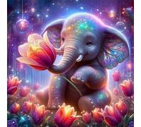 Puzzles 35 pieces for Adults jigsaw puzzles for adults 35 Piece Educational Challenge Puzzle for adults,Educational Games Decoration puzzle Tulip Flowers Elephant