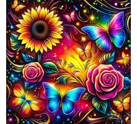 Puzzles 35 pieces for Adults jigsaw puzzles for adults 35 Piece Educational Challenge Puzzle for adults,Educational Games Decoration puzzle Sunflower Butterfly