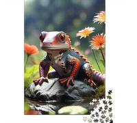 Puzzles 500 Piece Jigsaw Artistic Lizard Puzzle for Adults And Teenagers Gifts Woodenboard Jigsaw Puzzles Educational Toys Family Games 500pcs (52x38cm)