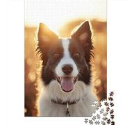 Puzzles 500 Piece Jigsaw Border Collie Puzzle for Adults And Teenagers Gifts Woodenboard Jigsaw Puzzles Educational Toys Family Games 500pcs (52x38cm)