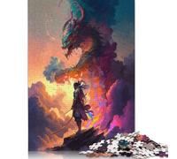 Puzzles 500 Piece Jigsaw Samurai Dragon Rampage Puzzle for Adults And Teenagers Gifts Woodenboard Jigsaw Puzzles Educational Toys Family Games 500pcs (52x38cm)