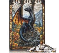 Puzzles 500 Piece Jigsaw Stained Sky Guardian Puzzle for Adults And Teenagers Gifts Woodenboard Jigsaw Puzzles Educational Toys Family Games 500pcs (52x38cm)
