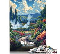 Puzzles 500 Piece Rotorua New Zealand Landscape Art Jigsaw Puzzles Wooden Puzzles for Adults And Age 18 And Up Intellectual Game 500pcs (52x38cm)
