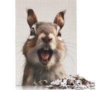 Puzzles 500 Piece Squirrel Funny Animal Art Jigsaw Puzzles Wooden Puzzles for Adults And Age 18 And Up Intellectual Game 500pcs (52x38cm)