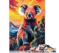 Puzzles 500 Piece Vibrant Highland Koala Jigsaw Puzzles Wooden Puzzles for Adults And Age 18 And Up Intellectual Game 500pcs (52x38cm)