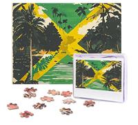 Puzzles 500 Pieces (52 X 38cm) Personalized Jigsaw Puzzles Vintage Jamaican Flag Puzzle Challenging Photo Puzzle With Storage Bag Picture For Adults Family