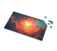 Puzzles 500 Pieces A Heart-Shaped Sun Shines Brightly Among The Clouds. Picture Puzzle Easter Gifts For Adults 100 Piece Puzzles For Kids(500PCS)
