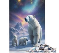 Puzzles 500 Pieces Animal Art Polar Bear Jigsaw Puzzle Adults And Puzzles Difficulty Puzzles Games Puzzle Birthday Present 500pcs (52x38cm)