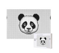 Puzzles 500 Pieces Anime Panda Face Jigsaw Puzzles Wooden Photo Puzzle for Adults Personalized Picture Puzzle Classic Jigsaw Puzzle for Family Wedding Birthday Valentine's Day Gifts 15.7 x 11 Inch