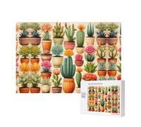Puzzles 500 Pieces Cactus Jigsaw Puzzles Wooden Photo Puzzle for Adults Personalized Picture Puzzle Classic Jigsaw Puzzle for Family Wedding Birthday Valentine's Day Gifts 15.7 x 11 Inch