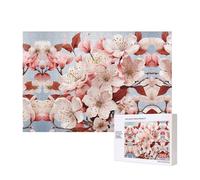 Puzzles 500 Pieces Cherry Blossoms Jigsaw Puzzles Wooden Photo Puzzle for Adults Personalized Picture Puzzle Classic Jigsaw Puzzle for Family Wedding Birthday Valentine's Day Gifts 15.7 x 11 Inch
