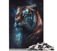 Puzzles 500 Pieces Cosmic Animal Tiger Jigsaw Puzzle Decompression Toy Wooden Jigsaws Adult Birthday Gifts 500pcs (52x38cm)