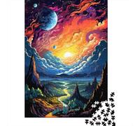 Puzzles 500 Pieces Fantasy Planetary Landscape Jigsaw Puzzle Adults Jigsaw Difficulty Puzzles Educational Toy Games Family Decoration 500pcs (52x38cm)