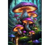 Puzzles 500 Pieces for Adults,20.5x15 inch Jigsaw puzzles for adults Challenging Educational Games Home Decoration Puzzle Theme: Purple Mushroom Plants