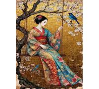 Puzzles 500 Pieces for Adults,20.5x15 inch Jigsaw puzzles for adults Challenging Educational Games Home Decoration Puzzle Theme: Japanese Swing Woman
