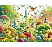 Puzzles 500 Pieces for Adults,20.5x15 inch Jigsaw puzzles for adults Challenging Educational Games Home Decoration Puzzle Theme: Spring Flowers Bees