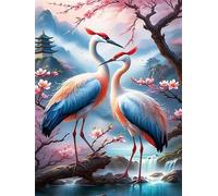 Puzzles 500 Pieces for Adults,20.5x15 inch Jigsaw puzzles for adults Challenging Educational Games Home Decoration Puzzle Theme: Red-Crowned Crane Scenery