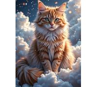 Puzzles 500 Pieces for Adults, 500 Piece Jigsaw puzzles for adults Classic Educational Games Beautiful Decoration Puzzle-Orange Cat Cloud