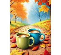 Puzzles 500 Pieces for Adults, 500 Piece Jigsaw puzzles for adults Classic Educational Games Beautiful Decoration Puzzle-Autumn Park Coffee