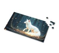 Puzzles 500 Pieces For Adults A Glowing White Fox Stands In A Mystical Forest. Picture Puzzle 300 Piece Puzzles For Adults Large Piece 300 Piece(500PCS)