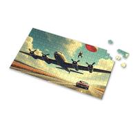 Puzzles 500 Pieces For Adults A Parachute Jumper Is Being Pulled By An Airplane While A Car Drives Below Picture Puzzle Gifts For 5 Year Old Girls Jigsaw Puzzles 500 Piec(500PCS)
