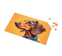 Puzzles 500 Pieces For Adults Adorable Dachshund With Blue Collar Picture Puzzle Eurographics Puzzles 1000 Piece Easter Gifts(1000PCS)
