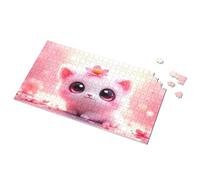 Puzzles 500 Pieces For Adults Adorable Kitten With Pink Flower Crown Picture Puzzle Eurographics Puzzles 1000 Piece Easter Gifts(500PCS)