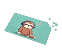 Puzzles 500 Pieces For Adults Chill Sloth Grooving To Beats Picture Puzzle Eurographics Puzzles 1000 Piece Easter Gifts(500PCS)