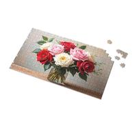 Puzzles 500 Pieces For Adults Colorful Rose Bouquet In Glass Vase Picture Puzzle Eurographics Puzzles 1000 Piece Easter Gifts(1000PCS)