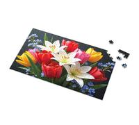 Puzzles 500 Pieces For Adults Colorful Spring Bouquet With Tulips And Lilies Picture Puzzle Toys For Boys 4-6 Gift For 4 Year Old Boy(1000PCS)