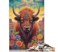 Puzzles 500 Pieces for Adults Colourful Alpine Cow PaintingsJigsaw Puzzles Family Intellectual Art Puzzles Game Toy Gift for 500pcs (52x38cm)