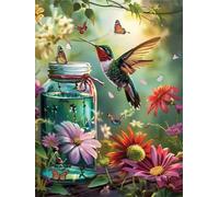 Puzzles 500 Pieces for Adults Colourful Jigsaw puzzles for adults, 500 Piece Challenging & Brainteasing Jigsaws Beautiful Decoration Puzzle, Theme:Natural Flowers Birds