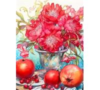 Puzzles 500 Pieces for Adults Colourful Jigsaw puzzles for adults, 500 Piece Challenging & Brainteasing Jigsaws Beautiful Decoration Puzzle, Theme:Pomegranate Red Flower