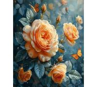 Puzzles 500 Pieces for Adults Colourful Jigsaw puzzles for adults, 500 Piece Challenging & Brainteasing Jigsaws Beautiful Decoration Puzzle, Theme:Orange Butterfly Rose