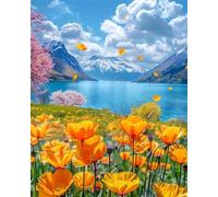 Puzzles 500 Pieces for Adults Colourful Jigsaw puzzles for adults, 500 Piece Challenging & Brainteasing Jigsaws Beautiful Decoration Puzzle, Theme:Landscape Yellow Tulips