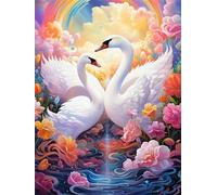 Puzzles 500 Pieces for Adults Colourful Jigsaw puzzles for adults, 500 Piece Challenging & Brainteasing Jigsaws Beautiful Decoration Puzzle, Theme:Rainbow Swan