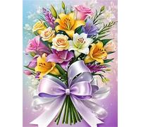 Puzzles 500 Pieces for Adults Colourful Jigsaw puzzles for adults, 500 Piece Challenging & Brainteasing Jigsaws Beautiful Decoration Puzzle, Theme:Purple Lily Bouquet