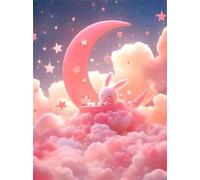 Puzzles 500 Pieces for Adults Colourful Jigsaw puzzles for adults, 500 Piece Challenging & Brainteasing Jigsaws Beautiful Decoration Puzzle, Theme:Pink Cloud Rabbit