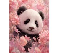 Puzzles 500 Pieces for Adults Colourful Jigsaw puzzles for adults, 500 Piece Challenging & Brainteasing Jigsaws Beautiful Decoration Puzzle, Theme:Panda Pink Flowers