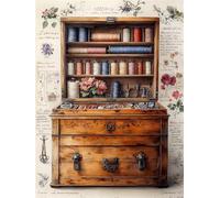Puzzles 500 Pieces for Adults Colourful Jigsaw puzzles for adults, 500 Piece Challenging & Brainteasing Jigsaws Beautiful Decoration Puzzle, Theme:Vintage Sewing Box