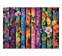 Puzzles 500 Pieces for Adults Colourful Jigsaw puzzles for adults, 500 Piece Challenging & Brainteasing Jigsaws Beautiful Decoration Puzzle, Theme:Colorful Flower Butterfly